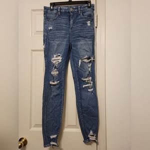 High Wasted Skinny Jeans w/ Shreds